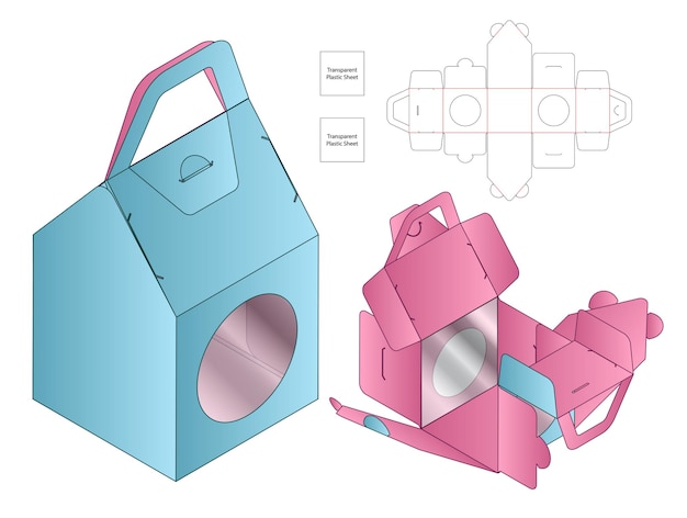 Коробка формы дома упаковка высечки шаблон дизайна