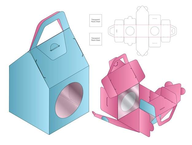 House Shape Box verpakking gestanst sjabloonontwerp