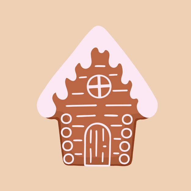 House shape cookie gingerbread hand drawn illustration