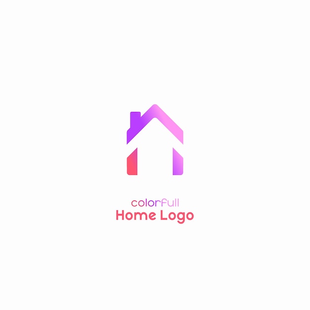 House shape gradient color logo template