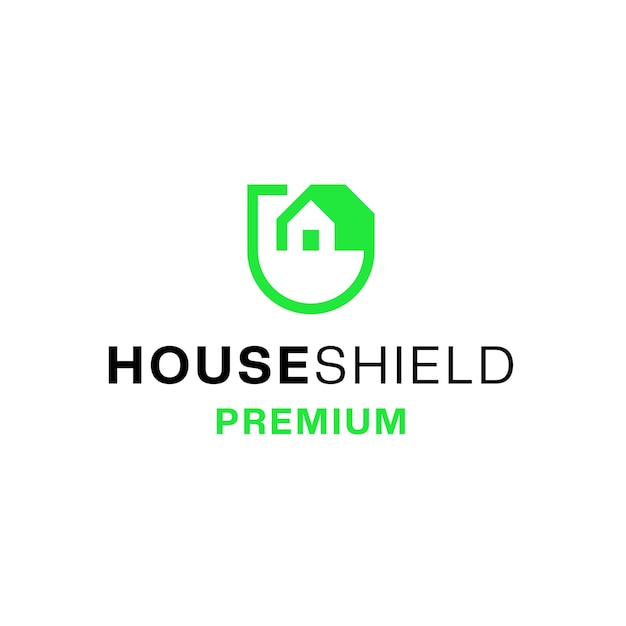 House shield logo design negative space