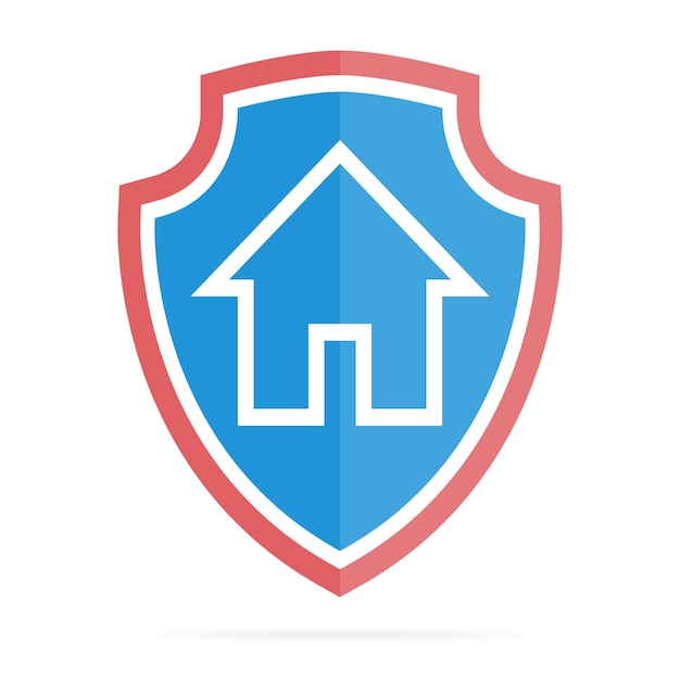 House on shield logo or icon