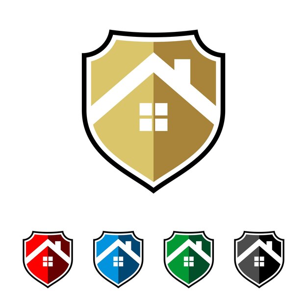 Vector house shield vector logo template illustration design vector eps 10