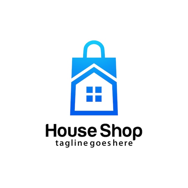 Шаблон дизайна логотипа House Shop