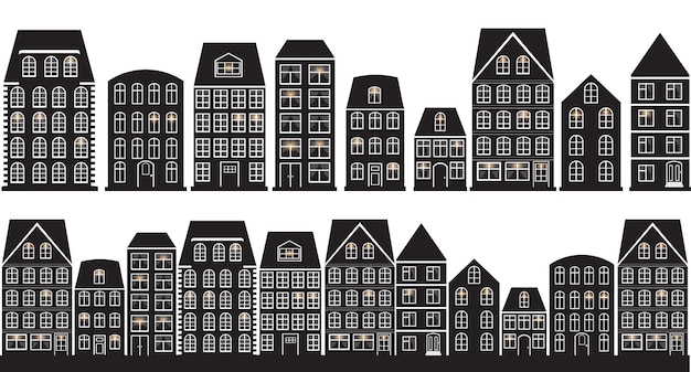 House silhouette city design vector isolated