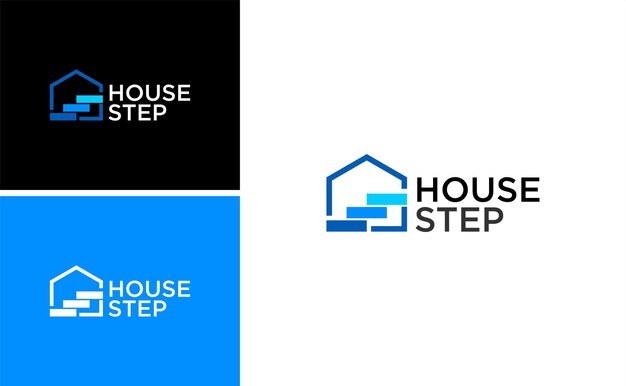 house step growth company contractor home logo vectorreal estate financial business agent broker