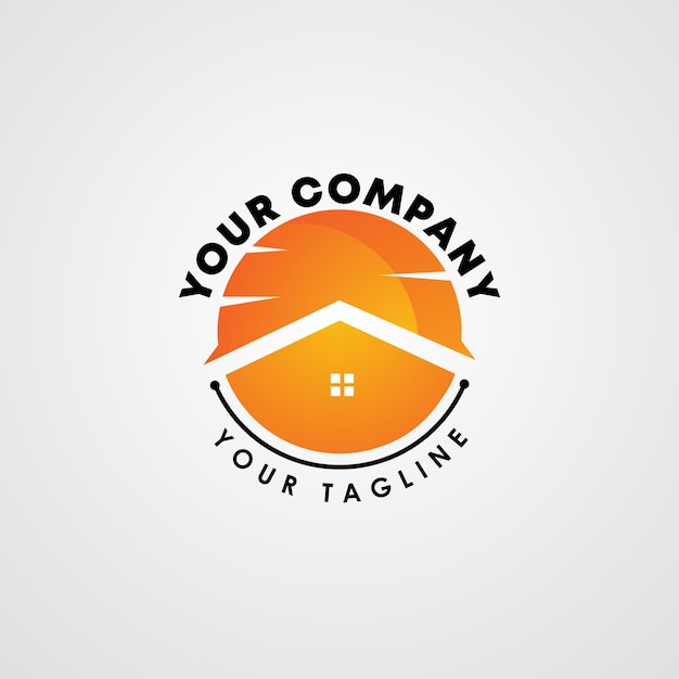 Дизайн логотипа House Sun с редактируемым текстом