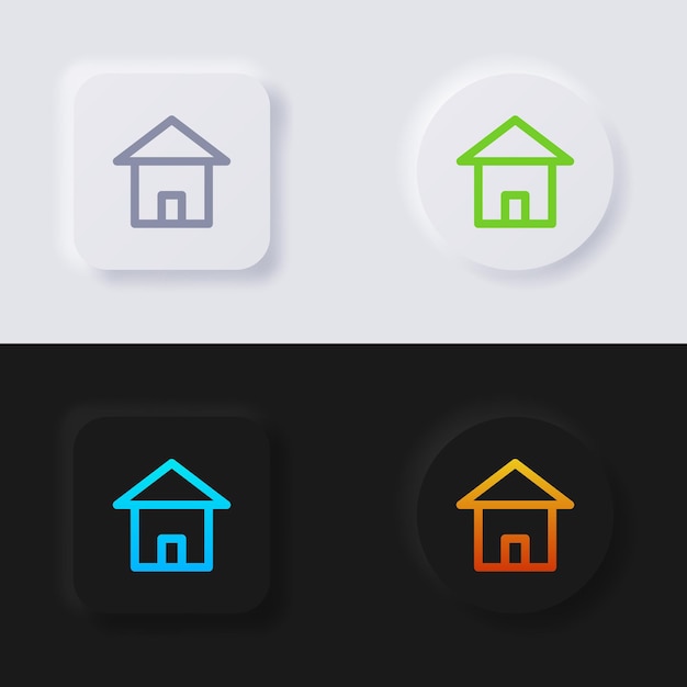 Set di icone del pulsante simbolo della casa pulsante multicolor neumorfismo soft ui design per web design applicazione ui e altro button vector