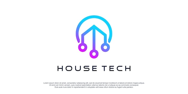 Vector house tech logo design for business and technology premium vector