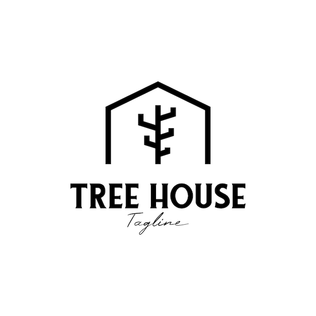 House and tree logo design concept vector illustration