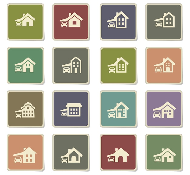 Vector house type icon set