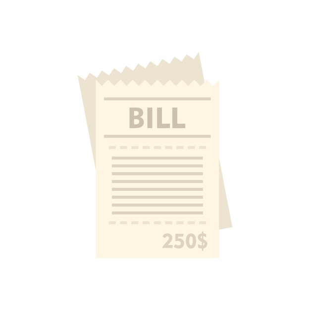 House utilities bill icon Flat illustration of house utilities bill vector icon isolated on white background