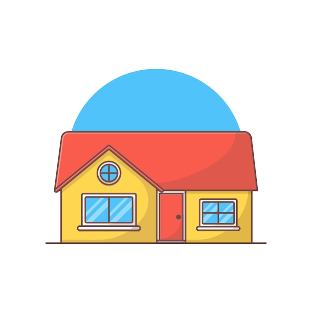 Иллюстрация векторной иконки дома. изолированный вектор концепции здания. плоский мультяшный стиль