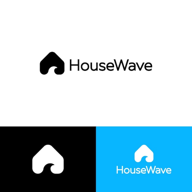 Vector house wave logo template