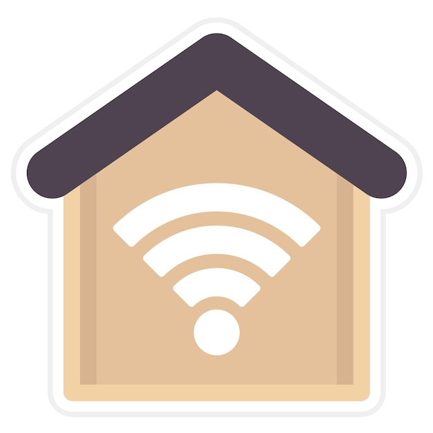 House Wifi Line Illustration