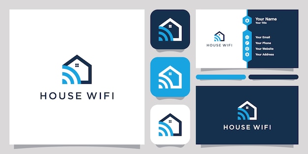 House wifi logo and business card template