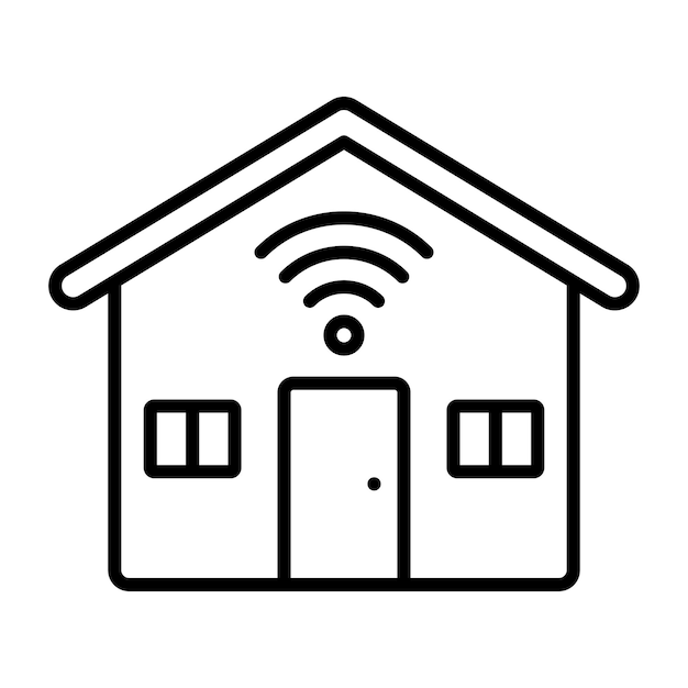 House Wifi Vector Illustration Style