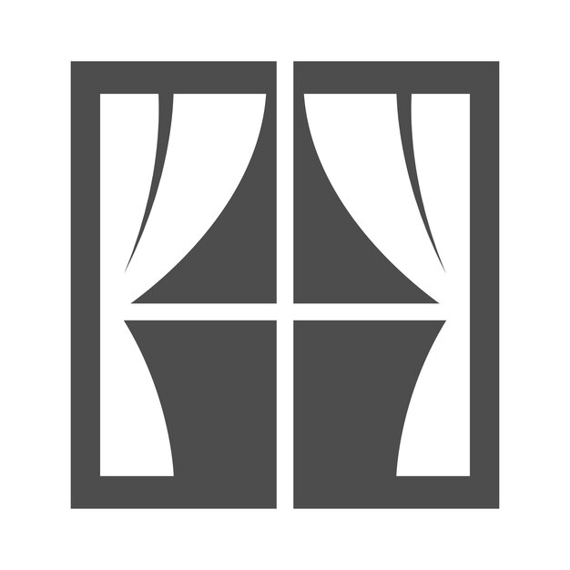 家の窓のロゴ アイコン デザイン