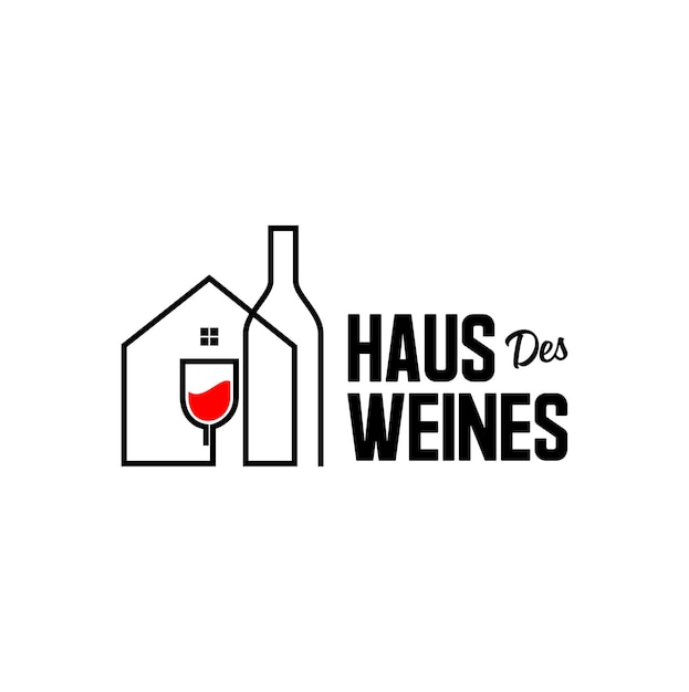 Вектор Вдохновение для логотипа house wine для баров