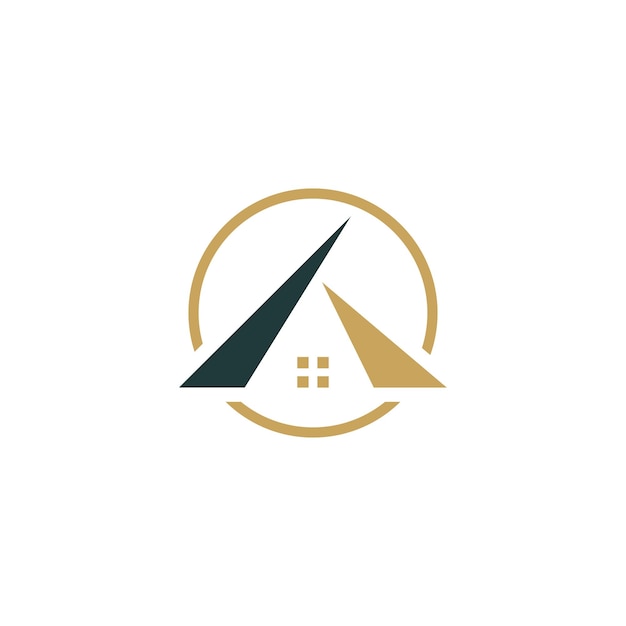 House with modern abstract concept logo design
