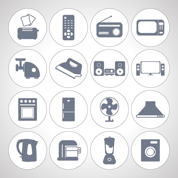 Household appliances icon set appliance icon set