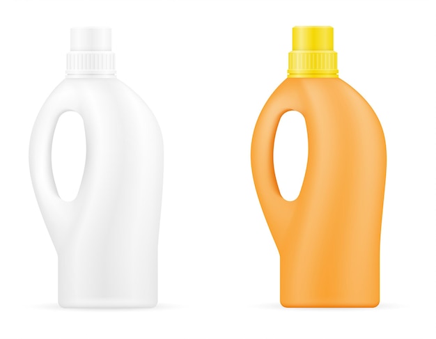 Household cleaning products in a plastic bottle empty template