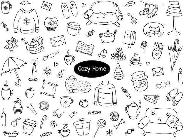 Vector household items vector collection of icons