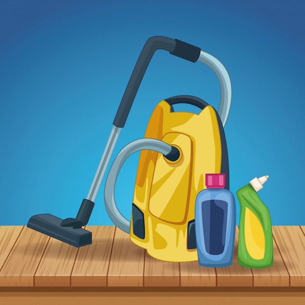 Vector housekeeping cleaning cartoon