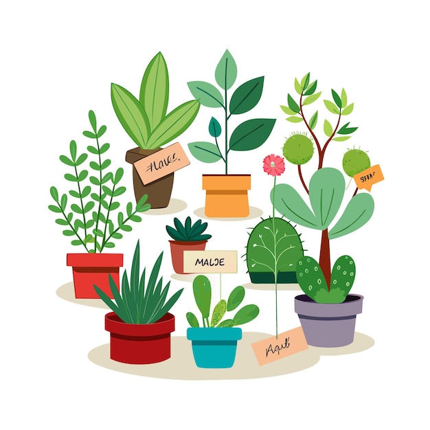 houseplant in pot vector illustration concept