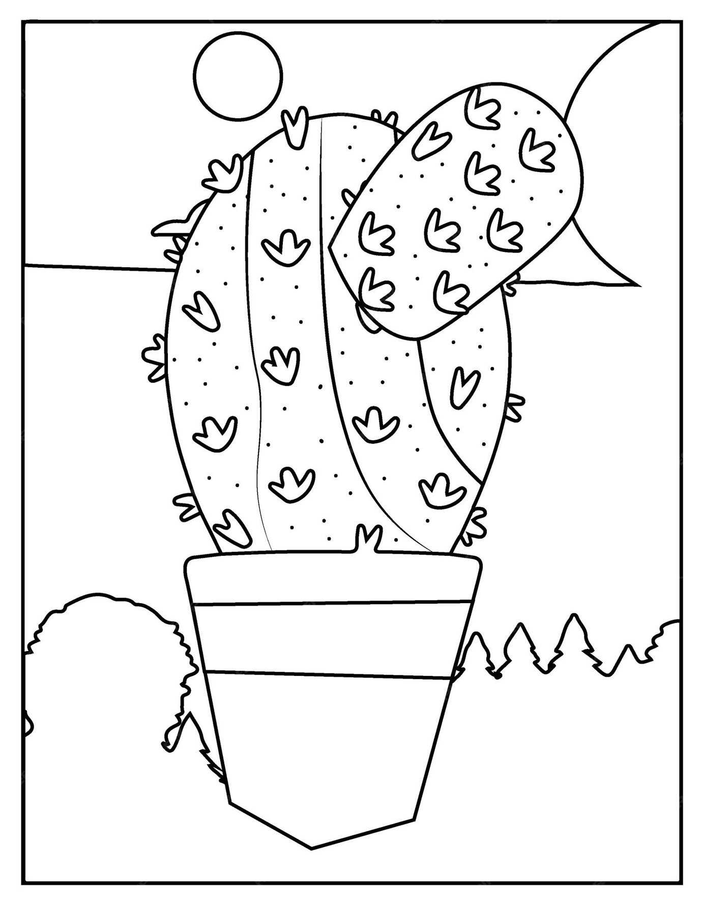 Premium Vector | Houseplants coloring page vector illustration of
