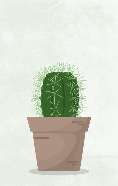 Vector houseplants indoor cactus flat illustration