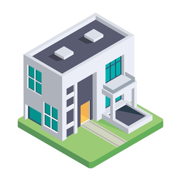 Houses buildings isometric icon