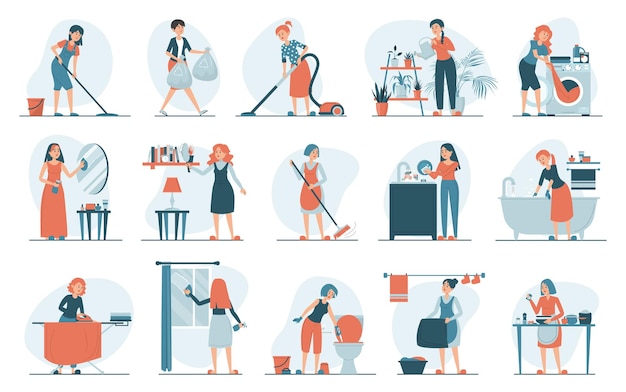 Vector housework set illustration