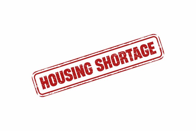 housing shortage stamp vector illustration