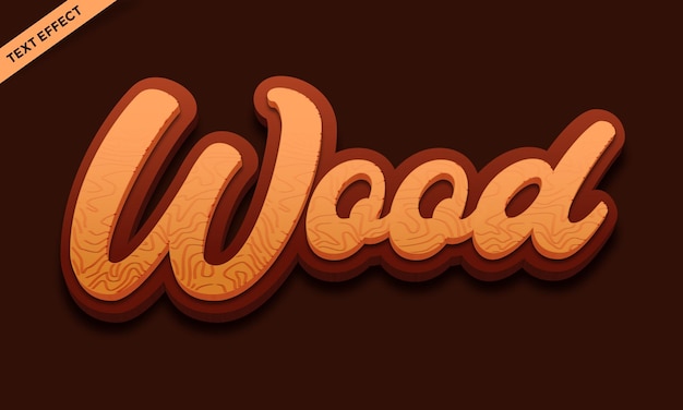 Hout tekst effect ontwerp vector