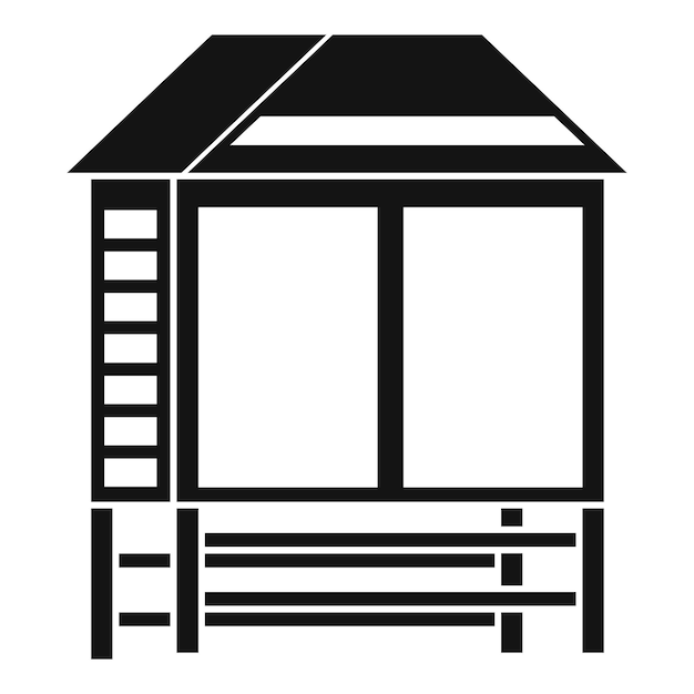 Vector houten aziatische huispictogram eenvoudige illustratie van houten aziatische huis vectorpictogram voor webontwerp dat op witte achtergrond wordt geïsoleerd