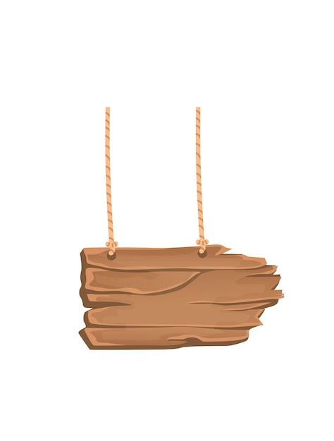 Houten banner in cartoonstijl