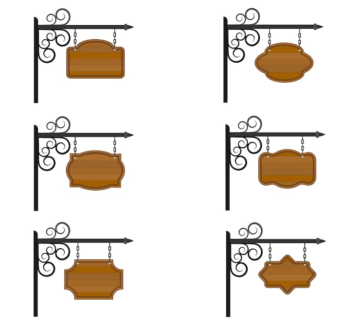 Vector houten bord gemaakt van hout cartoon stock vector illustratie