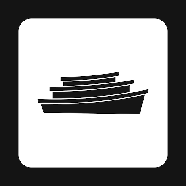 Houten boten pictogram in eenvoudige stijl geïsoleerd op een witte achtergrond Watervervoer symbool