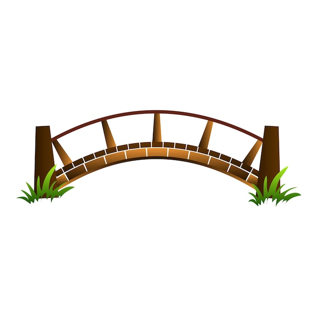 Vector houten brug pictogram cartoon van houten brug vector pictogram voor webdesign geïsoleerd op een witte achtergrond