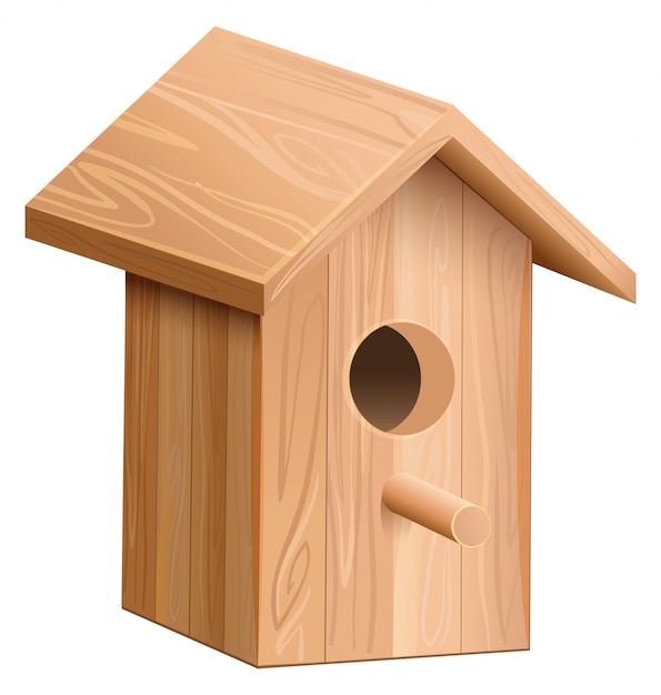 Houten huis voor vogels. Nestkast