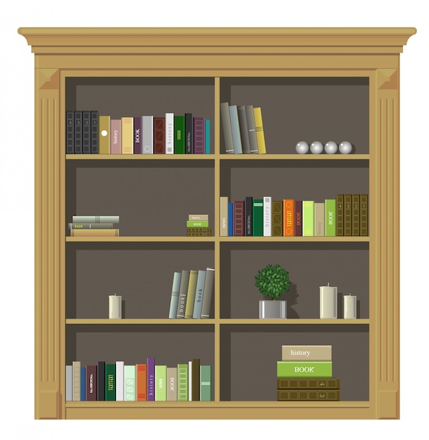 Houten kast boeken