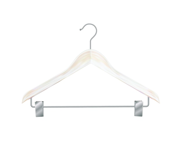 Houten kleerhangers kleerhanger gemaakt van wit hout realistische vector kleerhanger houten hangen