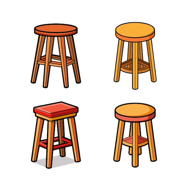 Houten krukkencollectie