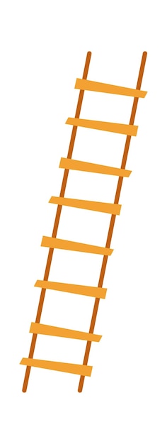 Houten ladder platte pictogram Boomhut element