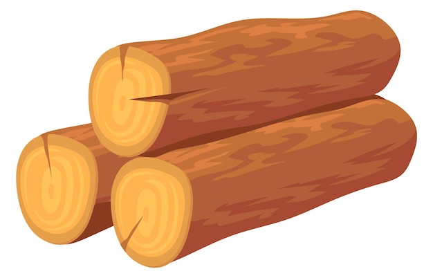 Vector houten logs stapel cartoon icoon brandhout symbool