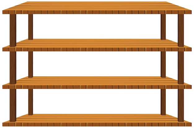 Vector houten planken op witte achtergrond