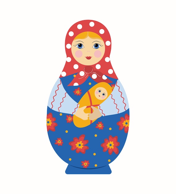 Vector houten pop matryoshka