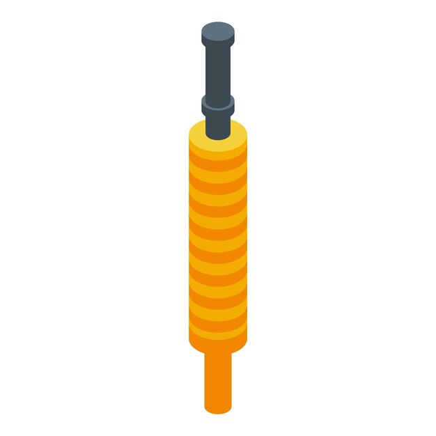 Houten rollende pin met strepen isometrische icoon vector illustratie