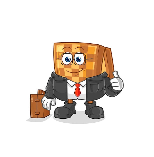 Houten schaak kantoormedewerker mascotte cartoon vector